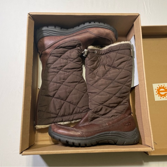 UGG WOMEN'S SIZE 7 SNOWPEAK VIBRAM SOLE EVENT WATERPROOF BOOTS BROWN PRE-OWNED. - Picture 11 of 13